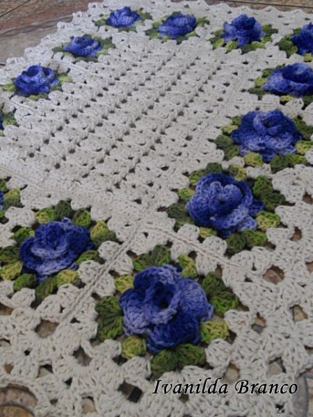 Tapete rosas azul